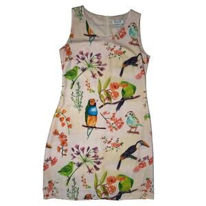 Molly Braken XS Light Pink Bird Sleeveless Dress